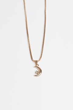 Necklace Gold Moon Charm